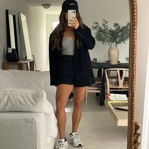 Gray Ribbed Bodysuit